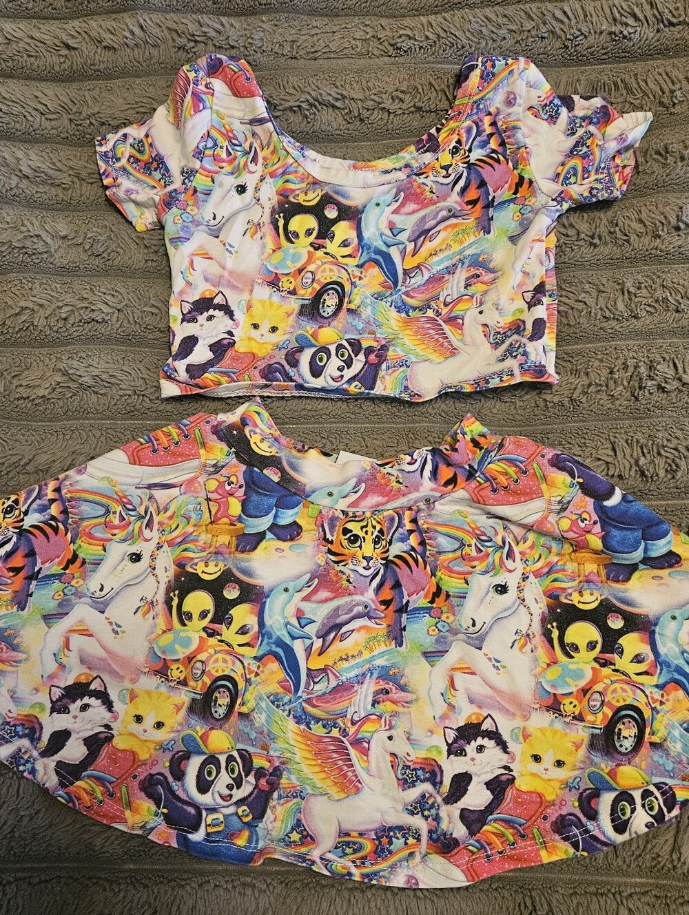 Lisa Frank Skort And Crop Top